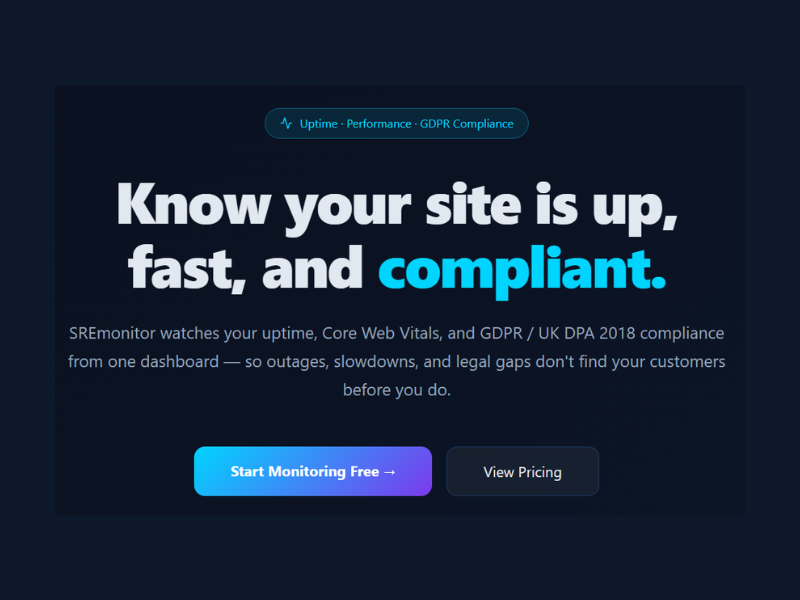 SREmonitor Recognised as Best Website Monitoring Platform UK 2026