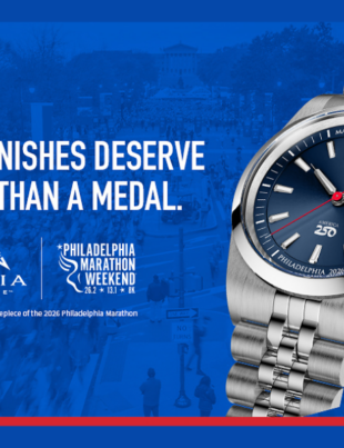 AXIA Time’s Official Timepiece of the 2026 Philadelphia Marathon Weekend, a Swiss Made automatic watch created with input from runners, features Philadelphia-inspired details, the America250 logo, and complimentary personalization (Image Courtesy: PRNewswire)