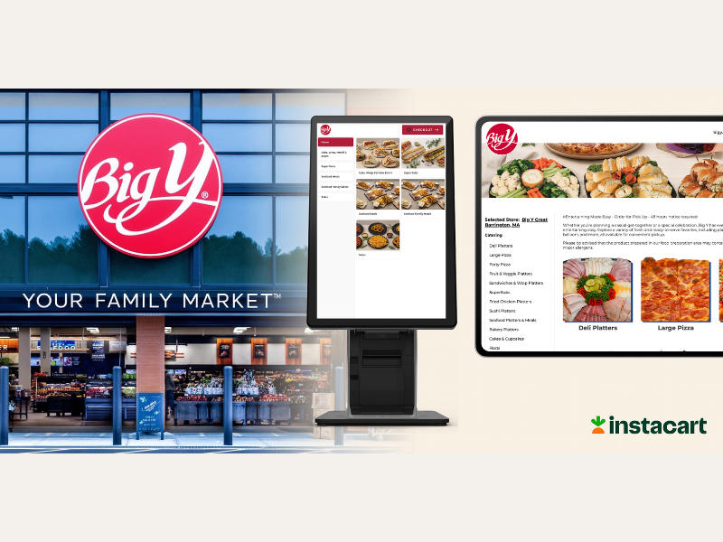 Big Y Foods and Instacart Launch In-Store Foodservice Kiosks and Online Catering Ordering (Image Courtesy: PRNewswire)