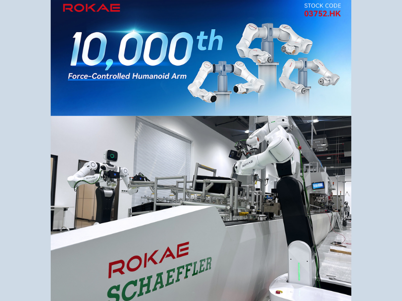 ROKAE’s humanoid force-controlled arms have reached 10,000 units delivered. ROKAE robots are deployed at Schaeffler’s manufacturing facility in China (Image Courtesy: PRNewswire)