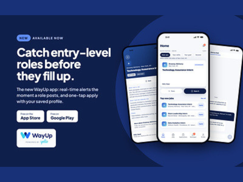 The new WayUp app is free on the App Store and Google Play